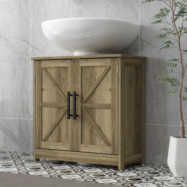 Gracie Oaks Pedestal Sink Storage Cabinet, Farmhouse Freestanding ...